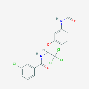 molecular formula C17H14Cl4N2O3 B375451 N-{1-[3-(acetylamino)phenoxy]-2,2,2-trichloroethyl}-3-chlorobenzamide 