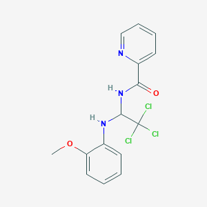 molecular formula C15H14Cl3N3O2 B375459 N-[2,2,2-trichloro-1-(2-methoxyanilino)ethyl]-2-pyridinecarboxamide 