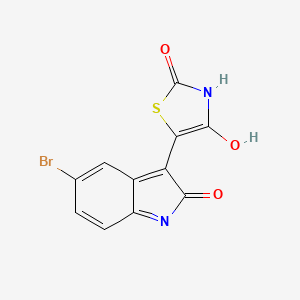 molecular formula C11H5BrN2O3S B3754591 5-(5-Bromo-2-oxo-1,2-dihydro-indol-3-ylidene)-thiazolidine-2,4-dione 