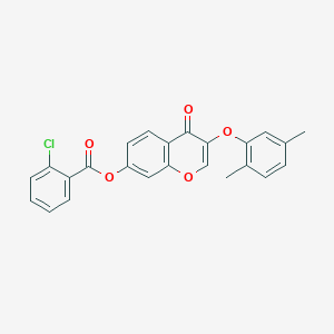 molecular formula C24H17ClO5 B3754626 3-(2,5-dimethylphenoxy)-4-oxo-4H-chromen-7-yl 2-chlorobenzoate 