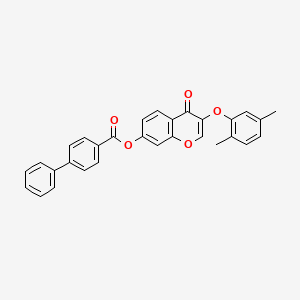 molecular formula C30H22O5 B3754633 [3-(2,5-Dimethylphenoxy)-4-oxochromen-7-yl] 4-phenylbenzoate 