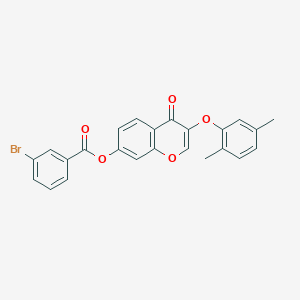 3-(2,5-dimethylphenoxy)-4-oxo-4H-chromen-7-yl 3-bromobenzoate