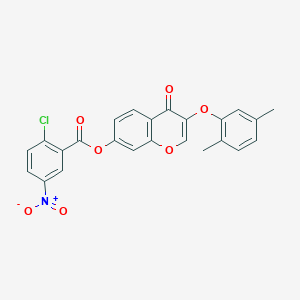 [3-(2,5-Dimethylphenoxy)-4-oxochromen-7-yl] 2-chloro-5-nitrobenzoate