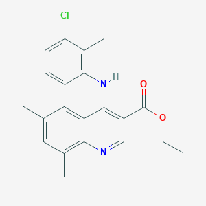 Ethyl 4-[(3-chloro-2-methylphenyl)amino]-6,8-dimethylquinoline-3-carboxylate