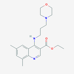 molecular formula C21H29N3O3 B3754660 ethyl 6,8-dimethyl-4-{[3-(4-morpholinyl)propyl]amino}-3-quinolinecarboxylate 