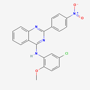 molecular formula C21H15ClN4O3 B3754672 N-(5-chloro-2-methoxyphenyl)-2-(4-nitrophenyl)quinazolin-4-amine 