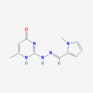 molecular formula C11H13N5O B375471 6-methyl-2-[(2E)-2-[(1-methylpyrrol-2-yl)methylidene]hydrazinyl]-1H-pyrimidin-4-one 