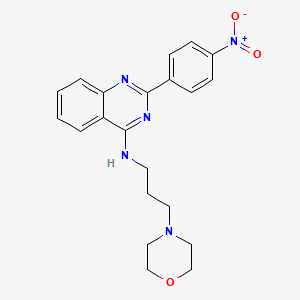 molecular formula C21H23N5O3 B3754718 N-[3-(morpholin-4-yl)propyl]-2-(4-nitrophenyl)quinazolin-4-amine 