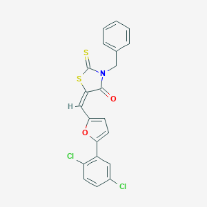 (5E)-3-benzyl-5-[[5-(2,5-dichlorophenyl)furan-2-yl]methylidene]-2-sulfanylidene-1,3-thiazolidin-4-one