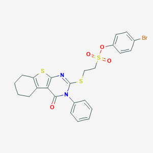 molecular formula C24H21BrN2O4S3 B375475 4-Bromophenyl 2-[(4-oxo-3-phenyl-3,4,5,6,7,8-hexahydro[1]benzothieno[2,3-d]pyrimidin-2-yl)sulfanyl]ethanesulfonate 