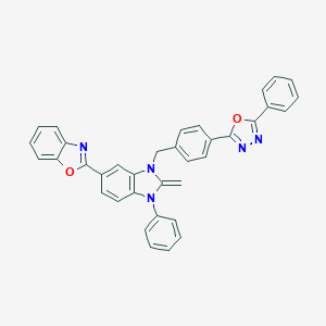 molecular formula C36H25N5O2 B375476 2-{2-methylene-1-phenyl-3-[4-(5-phenyl-1,3,4-oxadiazol-2-yl)benzyl]-2,3-dihydro-1H-benzimidazol-5-yl}-1,3-benzoxazole 