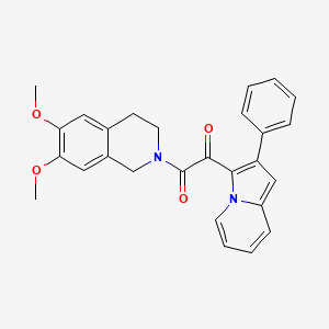 1-(6,7-dimethoxy-3,4-dihydro-1H-isoquinolin-2-yl)-2-(2-phenylindolizin-3-yl)ethane-1,2-dione