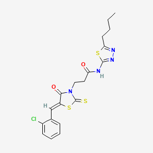 N-(5-butyl-1,3,4-thiadiazol-2-yl)-3-[5-(2-chlorobenzylidene)-4-oxo-2-thioxo-1,3-thiazolidin-3-yl]propanamide