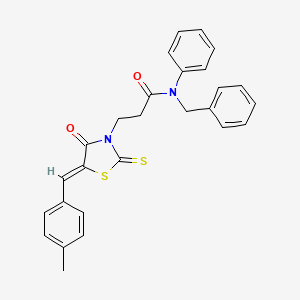 N-benzyl-3-[5-(4-methylbenzylidene)-4-oxo-2-thioxo-1,3-thiazolidin-3-yl]-N-phenylpropanamide