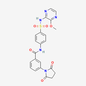 3-(2,5-dioxopyrrolidin-1-yl)-N-[4-[(3-methoxypyrazin-2-yl)sulfamoyl]phenyl]benzamide