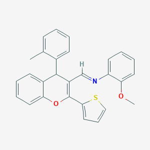 molecular formula C28H23NO2S B375481 N-(2-methoxyphenyl)-N-{[4-(2-methylphenyl)-2-(2-thienyl)-4H-chromen-3-yl]methylene}amine 
