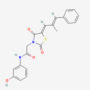 N-(3-hydroxyphenyl)-2-[5-(2-methyl-3-phenyl-2-propen-1-ylidene)-2,4-dioxo-1,3-thiazolidin-3-yl]acetamide