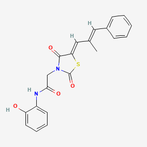 N-(2-hydroxyphenyl)-2-{(5Z)-5-[(2E)-2-methyl-3-phenylprop-2-en-1-ylidene]-2,4-dioxo-1,3-thiazolidin-3-yl}acetamide