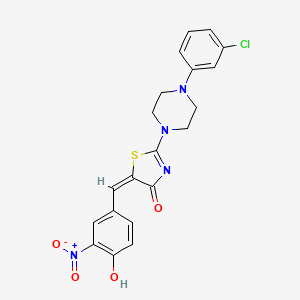 (5E)-2-[4-(3-chlorophenyl)piperazin-1-yl]-5-(4-hydroxy-3-nitrobenzylidene)-1,3-thiazol-4(5H)-one