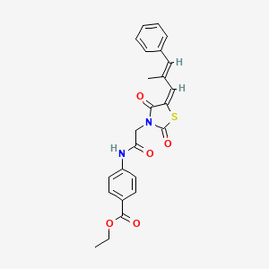 ethyl 4-[[2-[(5E)-5-[(E)-2-methyl-3-phenylprop-2-enylidene]-2,4-dioxo-1,3-thiazolidin-3-yl]acetyl]amino]benzoate