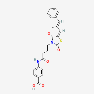 4-({4-[5-(2-methyl-3-phenyl-2-propen-1-ylidene)-2,4-dioxo-1,3-thiazolidin-3-yl]butanoyl}amino)benzoic acid