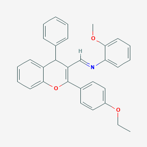 molecular formula C31H27NO3 B375485 N-{(E)-[2-(4-ethoxyphenyl)-4-phenyl-4H-chromen-3-yl]methylidene}-2-methoxyaniline 