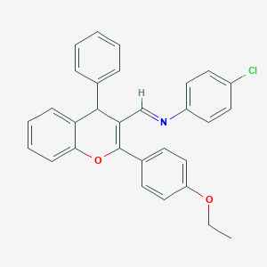 molecular formula C30H24ClNO2 B375486 N-(4-chlorophenyl)-N-{[2-(4-ethoxyphenyl)-4-phenyl-4H-chromen-3-yl]methylene}amine 