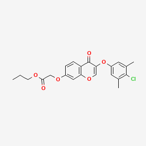 molecular formula C22H21ClO6 B3754872 propyl {[3-(4-chloro-3,5-dimethylphenoxy)-4-oxo-4H-chromen-7-yl]oxy}acetate 