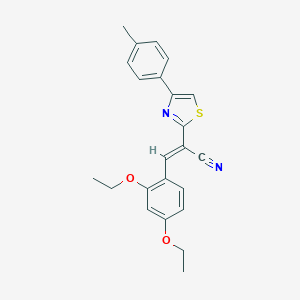 molecular formula C23H22N2O2S B375489 3-(2,4-Diethoxyphenyl)-2-[4-(4-methylphenyl)-1,3-thiazol-2-yl]acrylonitrile CAS No. 204640-52-8