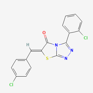 molecular formula C17H9Cl2N3OS B3754895 (6Z)-3-(2-CHLOROPHENYL)-6-[(4-CHLOROPHENYL)METHYLIDENE]-5H,6H-[1,2,4]TRIAZOLO[3,4-B][1,3]THIAZOL-5-ONE 