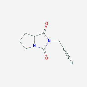 molecular formula C9H10N2O2 B037549 2-(Prop-2-yn-1-yl)tetrahydro-1H-pyrrolo[1,2-c]imidazole-1,3(2H)-dione CAS No. 125030-31-1