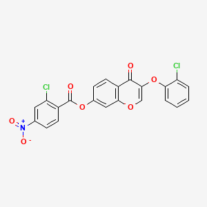 [3-(2-Chlorophenoxy)-4-oxochromen-7-yl] 2-chloro-4-nitrobenzoate