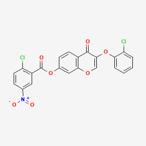 [3-(2-Chlorophenoxy)-4-oxochromen-7-yl] 2-chloro-5-nitrobenzoate