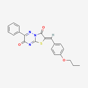 molecular formula C21H17N3O3S B3754929 (2Z)-6-Phenyl-2-[(4-propoxyphenyl)methylidene]-2H,3H,7H-[1,3]thiazolo[3,2-B][1,2,4]triazine-3,7-dione 