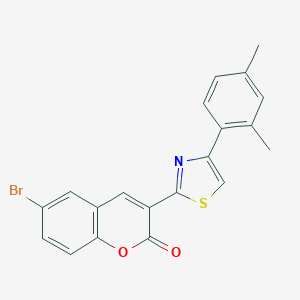 molecular formula C20H14BrNO2S B375493 6-Bromo-3-[4-(2,4-dimethyl-phenyl)-thiazol-2-yl]-chromen-2-one 