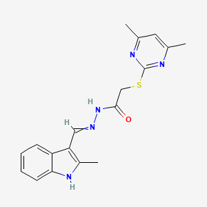 2-[(4,6-Dimethylpyrimidin-2-YL)sulfanyl]-N'-[(2-methyl-1H-indol-3-YL)methylidene]acetohydrazide