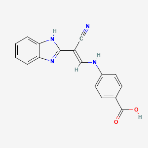 4-[[(E)-2-(1H-benzimidazol-2-yl)-2-cyanoethenyl]amino]benzoic acid