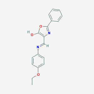 molecular formula C18H16N2O3 B375499 4-[(4-ethoxyanilino)methylene]-2-phenyl-1,3-oxazol-5(4H)-one 