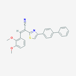 molecular formula C26H20N2O2S B375504 2-(4-[1,1'-Biphenyl]-4-yl-1,3-thiazol-2-yl)-3-(2,3-dimethoxyphenyl)acrylonitrile 