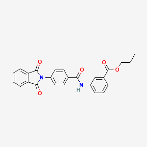 molecular formula C25H20N2O5 B3755043 propyl 3-{[4-(1,3-dioxo-1,3-dihydro-2H-isoindol-2-yl)benzoyl]amino}benzoate 