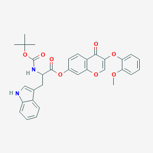 molecular formula C32H30N2O8 B375507 3-(2-methoxyphenoxy)-4-oxo-4H-chromen-7-yl 2-[(tert-butoxycarbonyl)amino]-3-(1H-indol-3-yl)propanoate 
