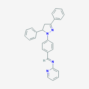 molecular formula C27H22N4 B375511 N-[4-(3,5-diphenyl-4,5-dihydro-1H-pyrazol-1-yl)benzylidene]-N-(2-pyridinyl)amine 