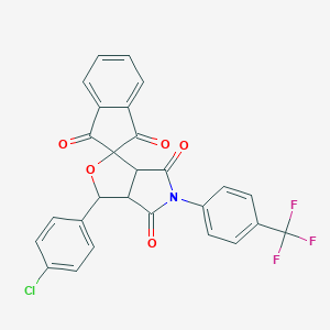 molecular formula C27H15ClF3NO5 B375513 1-(4-chlorophenyl)-5-[4-(trifluoromethyl)phenyl]-3a,6a-dihydrospiro(1H-furo[3,4-c]pyrrole-3,2'-[1'H]-indene)-1',3',4,6(2'H,3H,5H)-tetrone 