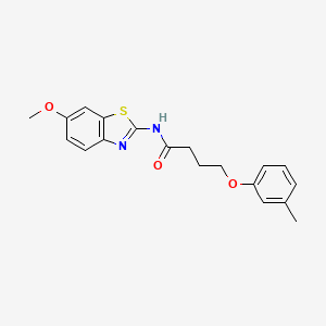 N-(6-methoxy-1,3-benzothiazol-2-yl)-4-(3-methylphenoxy)butanamide