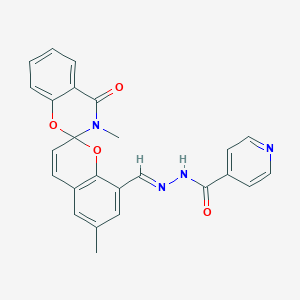 molecular formula C25H20N4O4 B375514 N'-[(3',4'-dihydro-2',6-dimethyl-4'-oxospiro[2H-chromene-2,2'-(2'H)-[1,3]-benzoxazine]-8-yl)methylidene]isonicotinohydrazide 
