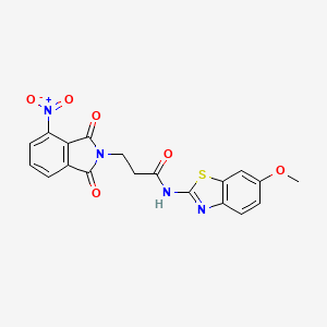 N-(6-methoxy-1,3-benzothiazol-2-yl)-3-(4-nitro-1,3-dioxo-1,3-dihydro-2H-isoindol-2-yl)propanamide