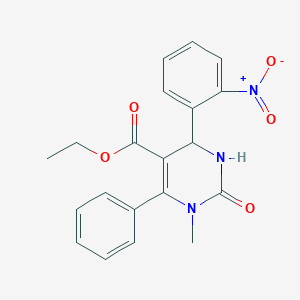 molecular formula C20H19N3O5 B375517 Ethyl 4-{2-nitrophenyl}-1-methyl-2-oxo-6-phenyl-1,2,3,4-tetrahydro-5-pyrimidinecarboxylate 
