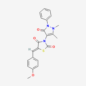 3-(1,5-dimethyl-3-oxo-2-phenyl-2,3-dihydro-1H-pyrazol-4-yl)-5-(4-methoxybenzylidene)-1,3-thiazolidine-2,4-dione