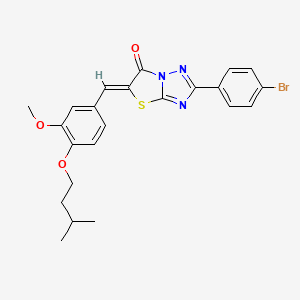 (5Z)-2-(4-BROMOPHENYL)-5-{[3-METHOXY-4-(3-METHYLBUTOXY)PHENYL]METHYLIDENE}-5H,6H-[1,2,4]TRIAZOLO[3,2-B][1,3]THIAZOL-6-ONE