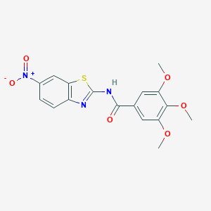 molecular formula C17H15N3O6S B375518 3,4,5-トリメトキシ-N-(6-ニトロ-1,3-ベンゾチアゾール-2-イル)ベンゾアミド CAS No. 325979-30-4